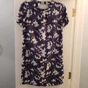 J. Crew Dress Navy/White Floral Shift Dress - Size 0